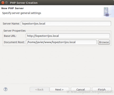 Eclipse php creación servidor